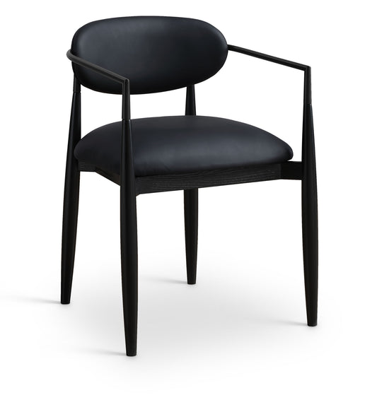 Riccio - Faux Leather Dining Arm Chair (Set of 2) - Black Frame