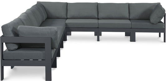 Nizuc - Outdoor Patio 8 Piece Modular Sectional With Gray Frame