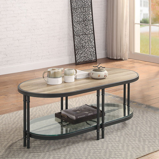 Brantley - Coffee Table - Oak & Sandy Black