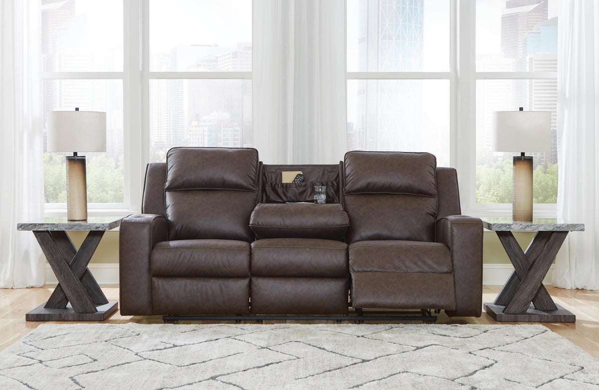 Lavenhorne Reclining Sofa with Drop Down Table - 6330689 - product view or room setting; only sofa included (supplier image 8)