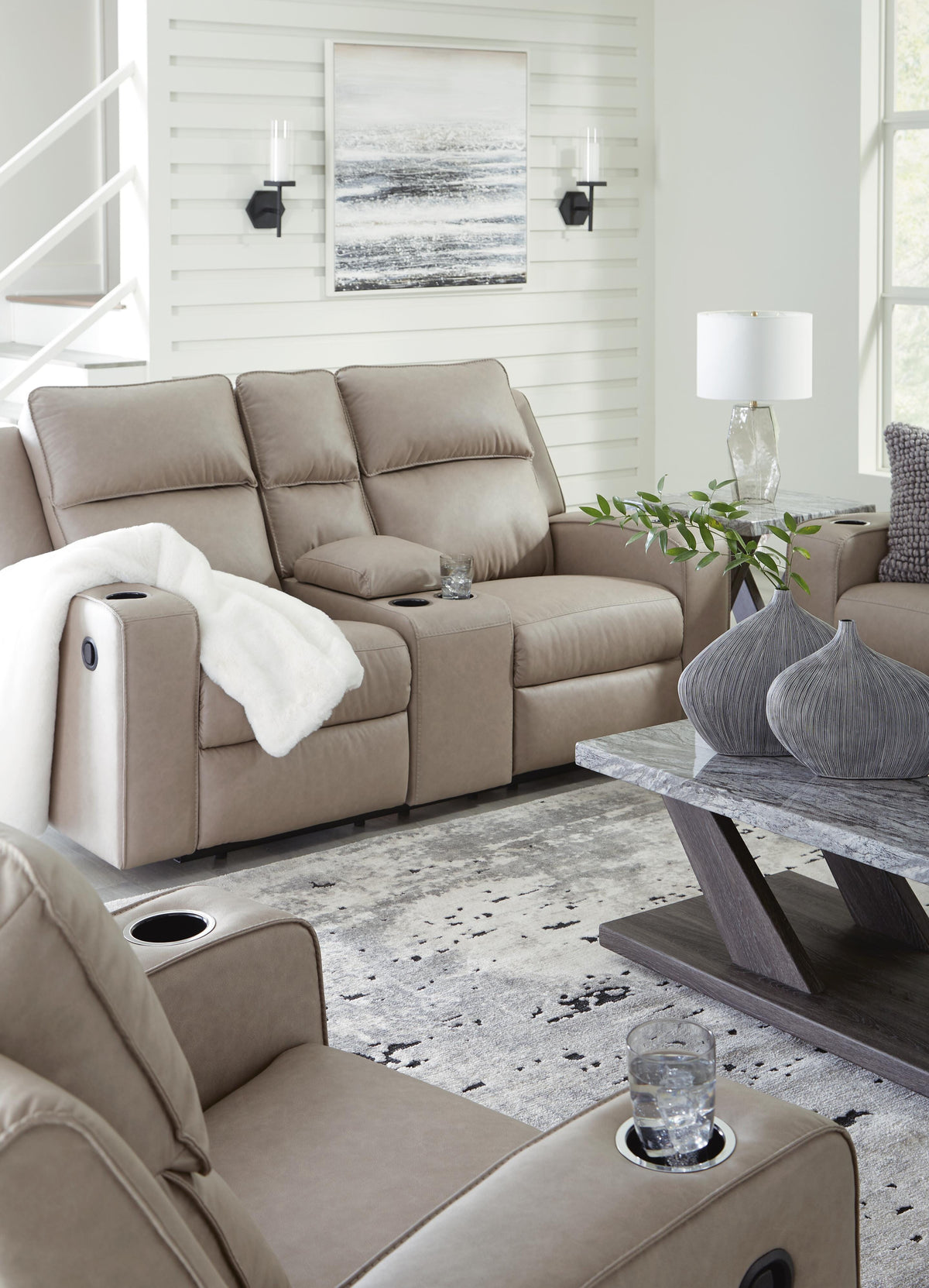 Lavenhorne Reclining Loveseat with Console - 6330794 - product view or room setting; only loveseat included (supplier image 16)