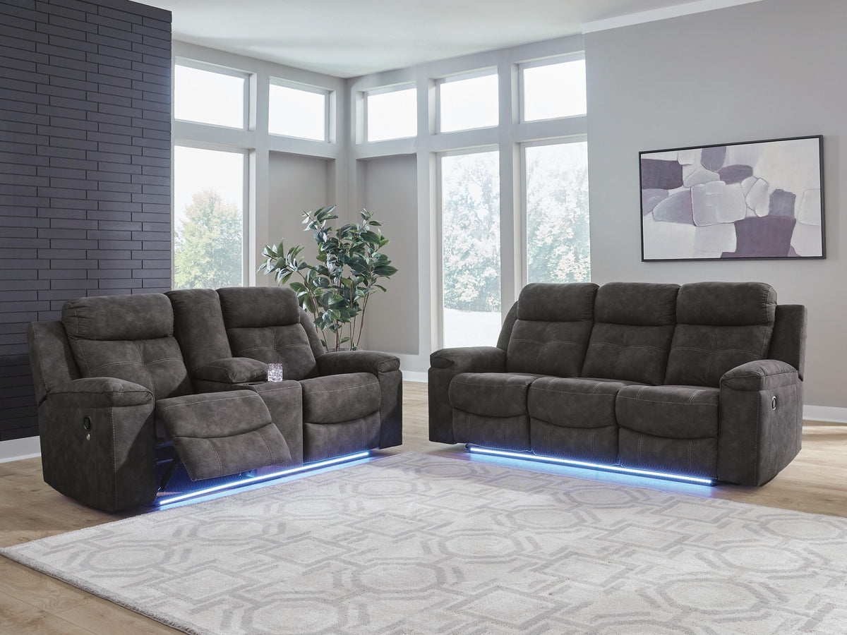 Brysonview Reclining Sofa and Loveseat - 63605U1 - product view or room setting; complete kit and included component views (supplier image 2)