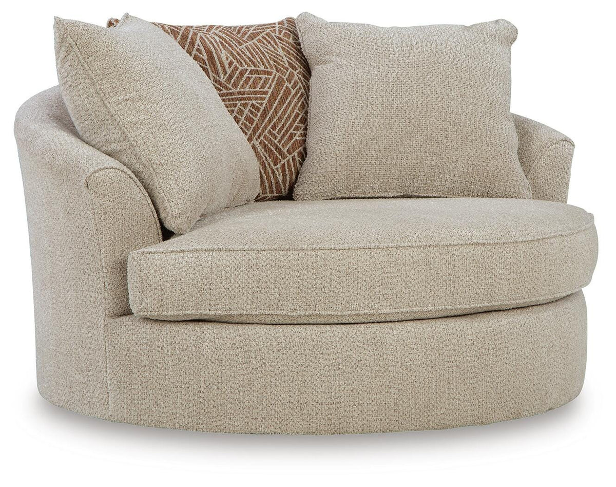 Steelwater Retreat Oversized Swivel Accent Chair - 6670421 - product view or room setting; only chair included (supplier image 1)