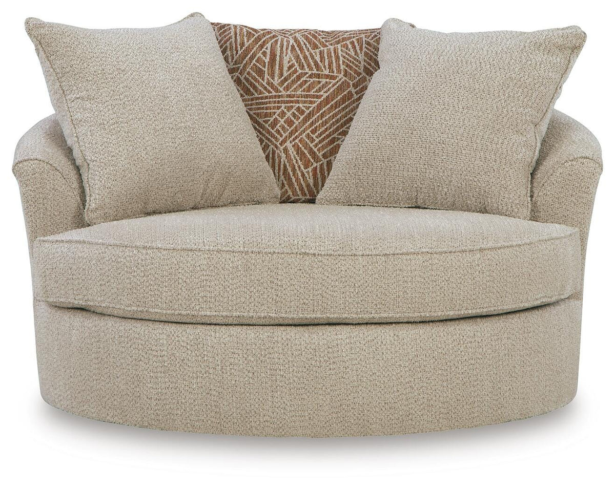 Steelwater Retreat Oversized Swivel Accent Chair - 6670421 - product view or room setting; only chair included (supplier image 3)