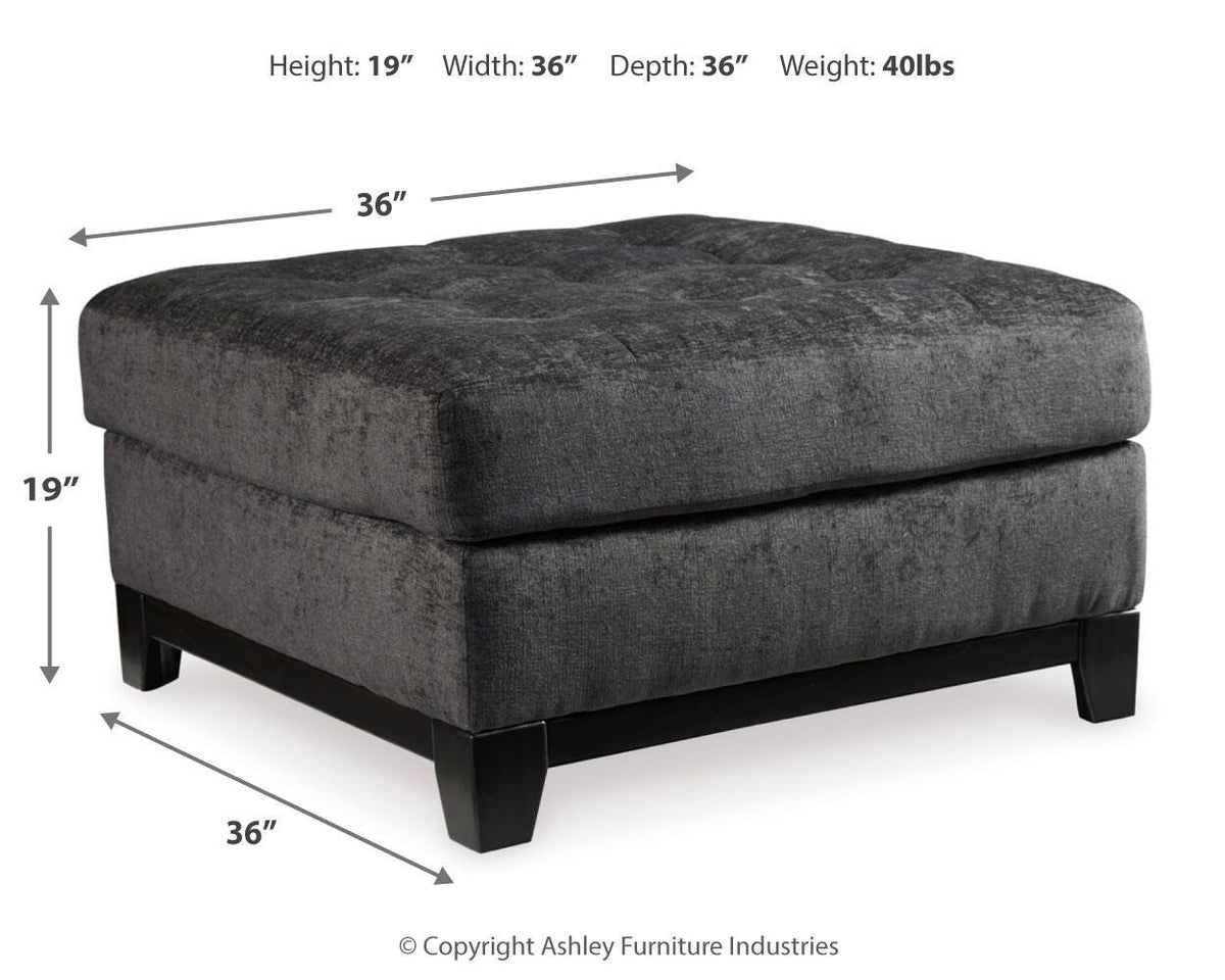 Reidshire Oversized Accent Ottoman - 6762208 - approximate manufacturer dimensions (supplier image 4)