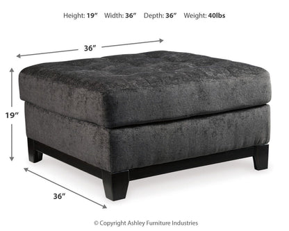Reidshire Oversized Accent Ottoman - 6762208 - approximate manufacturer dimensions (supplier image 4)