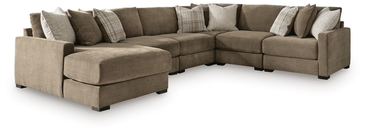 Camellia-Court Sectional - 68207S14 - product view or room setting; complete kit and included component views (supplier image 21)