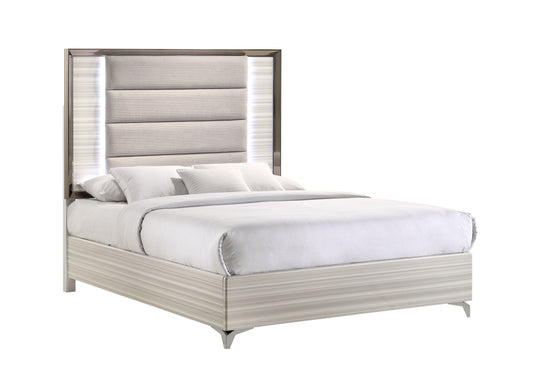 Zambrano - Bed With LED - White
