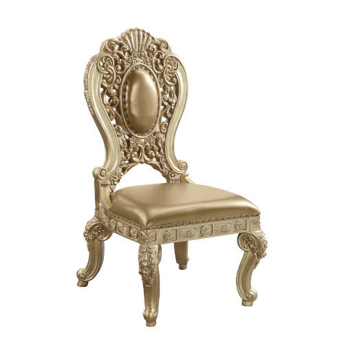 Seville - Side Chair (Set of 2) - Synthetic Leather & Gold