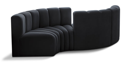 Arc - Velvet 4 Piece Curved Modular Sofa