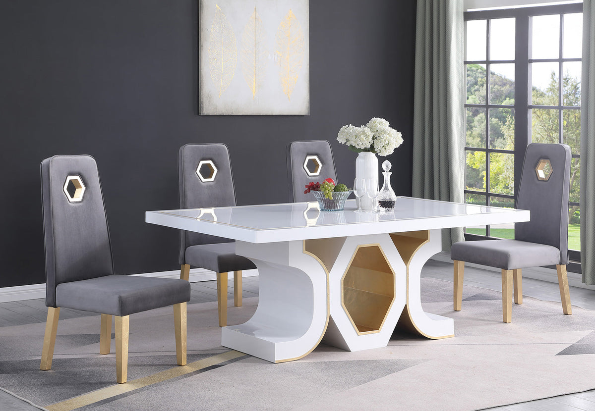 Laela Dining Set — table or matching chair detail
