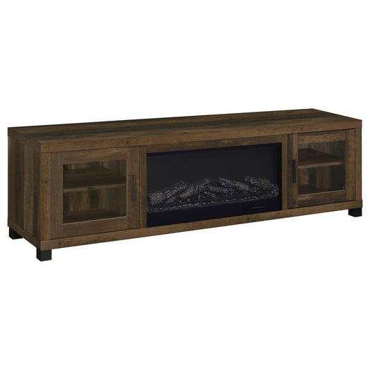 Havering - 71" TV Stand Fireplace Media Console - Dark Pine