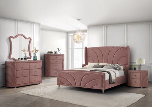 Salonia - Bedroom Set - Pink Velvet