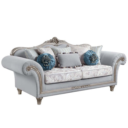 Pelumi - Sofa & Loveseat Set - Light Gray Linen & Platinum