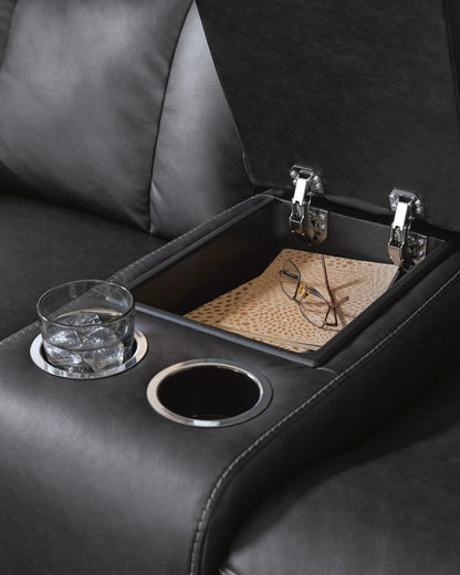 Mackmenville Reclining Loveseat with Console - 7471394 - product view or room setting; only loveseat included (supplier image 17)