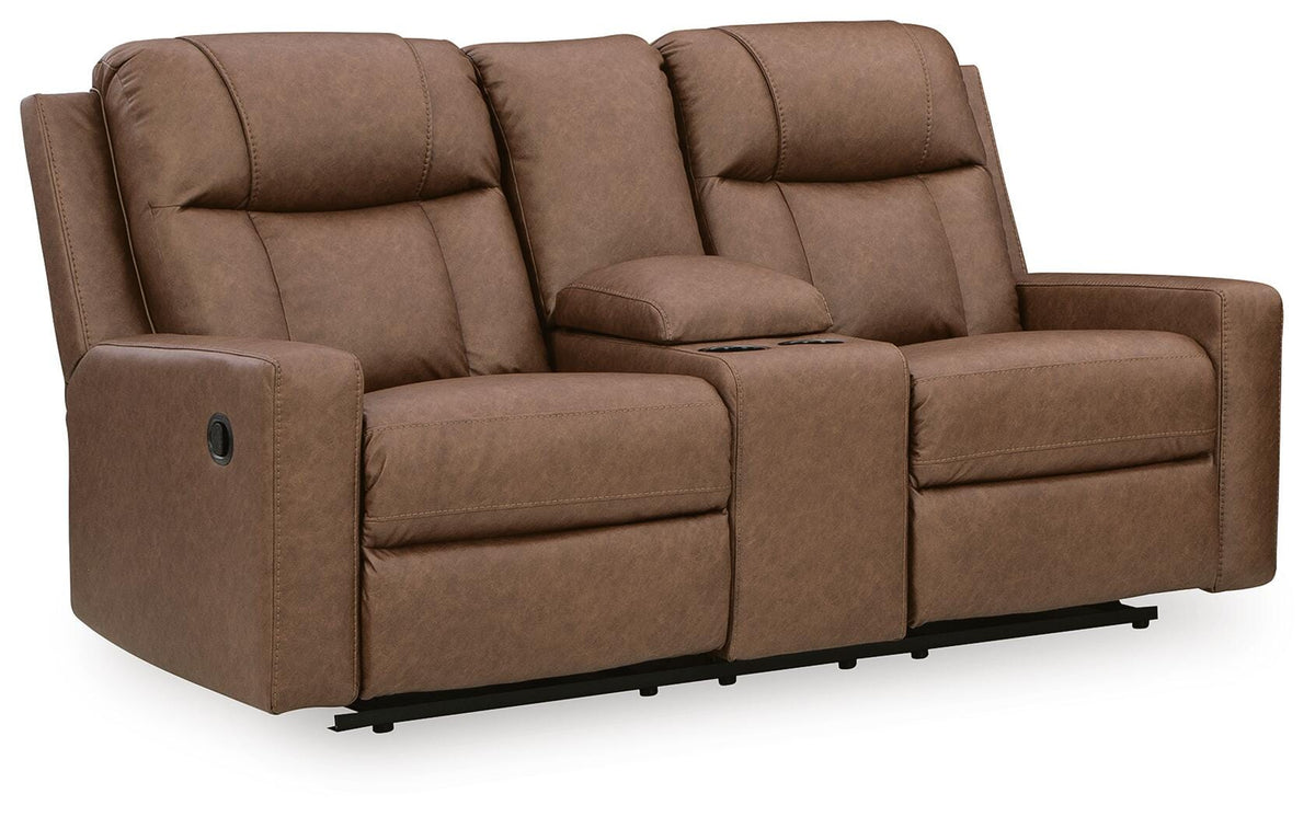 Mackmenville Reclining Loveseat with Console - 7471494 - product view or room setting; only loveseat included (supplier image 1)