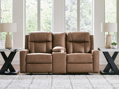 Mackmenville Reclining Loveseat with Console - 7471494 - product view or room setting; only loveseat included (supplier image 2)