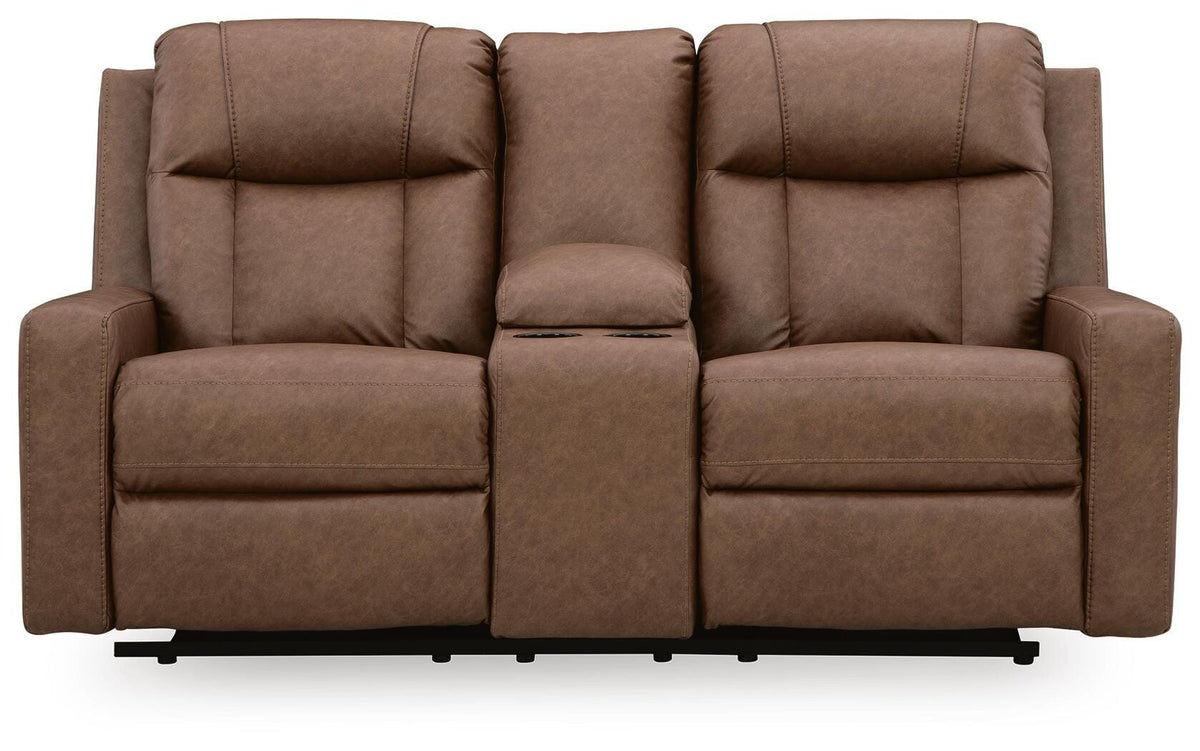 Mackmenville Reclining Loveseat with Console - 7471494 - product view or room setting; only loveseat included (supplier image 4)