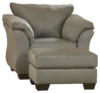 Darcy Chair and Ottoman - 75005U7 - product view or room setting; complete kit and included component views (supplier image 1)
