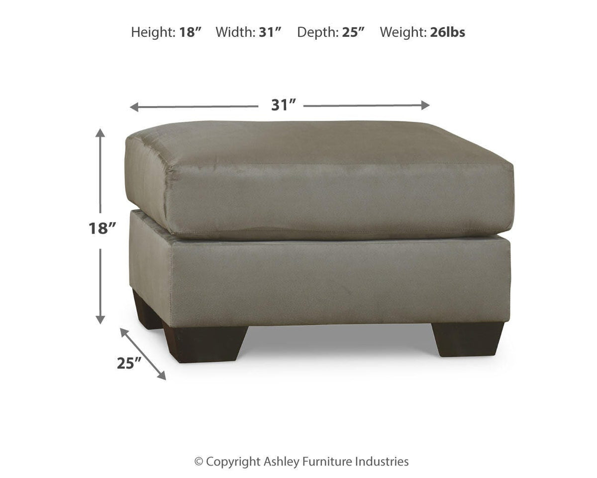 Darcy Chair and Ottoman - 75005U7 - approximate manufacturer dimensions (supplier image 7)