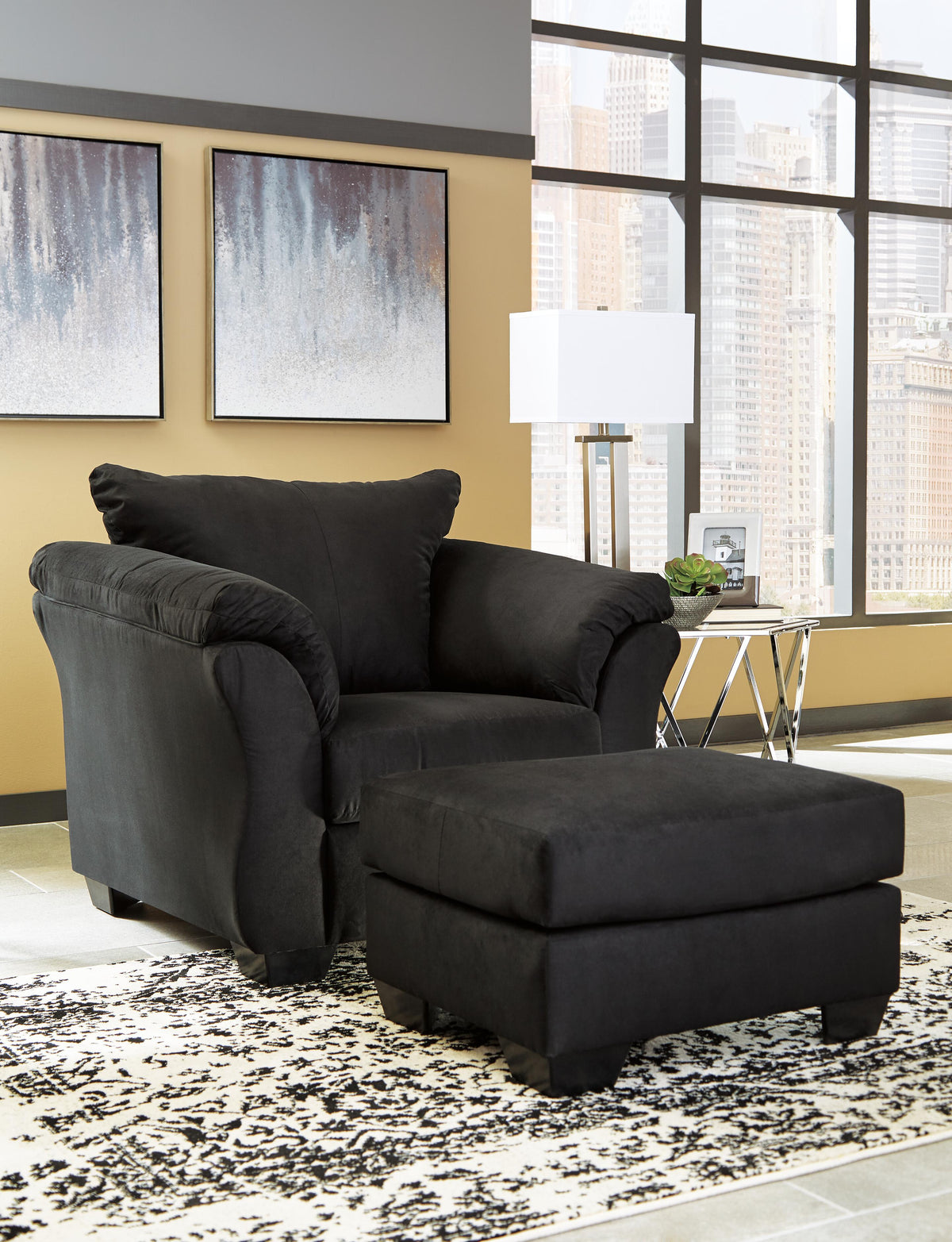 Darcy Chair and Ottoman - 75008U3 - product view or room setting; complete kit and included component views (supplier image 11)