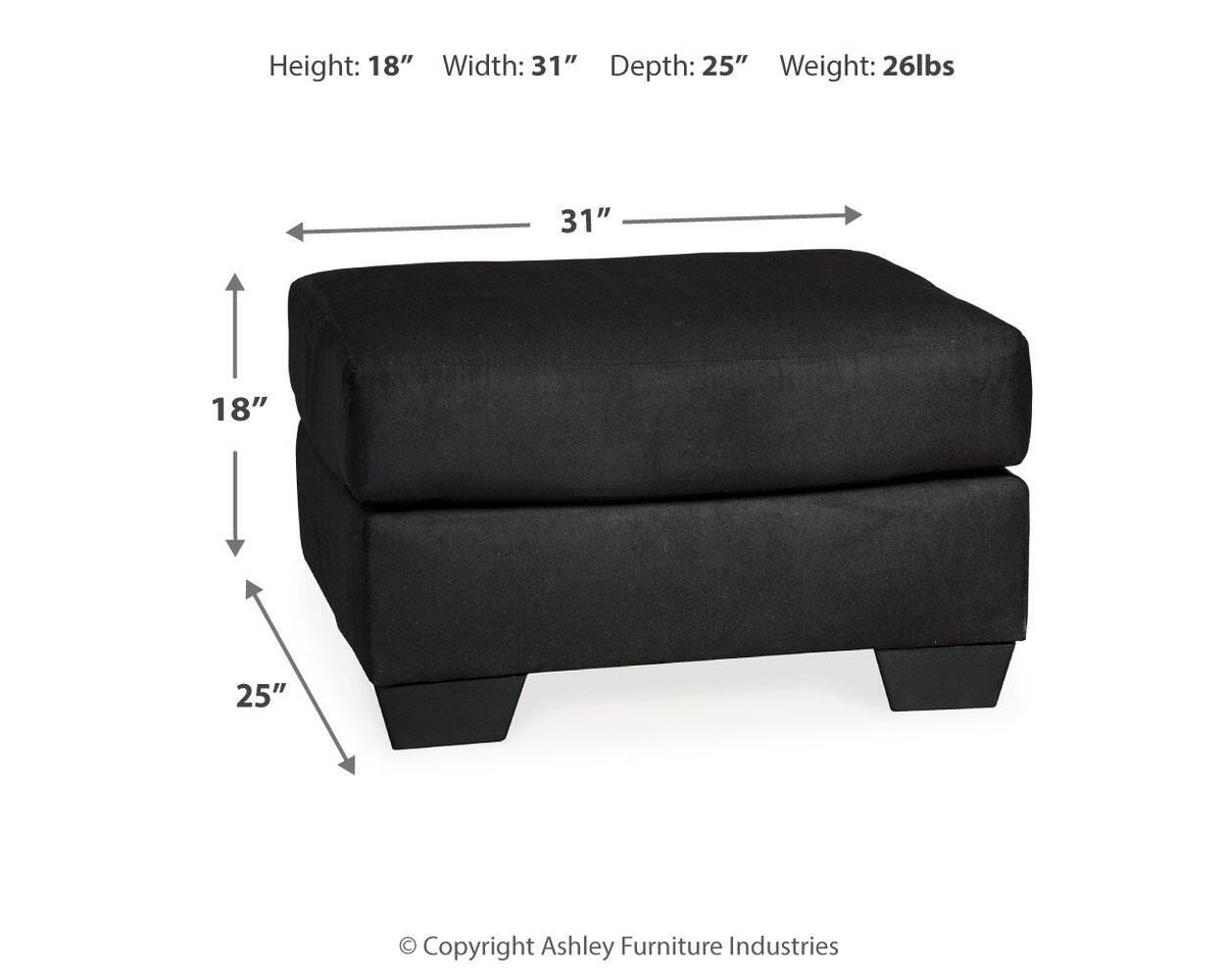 Darcy Chair and Ottoman - 75008U3 - approximate manufacturer dimensions (supplier image 16)