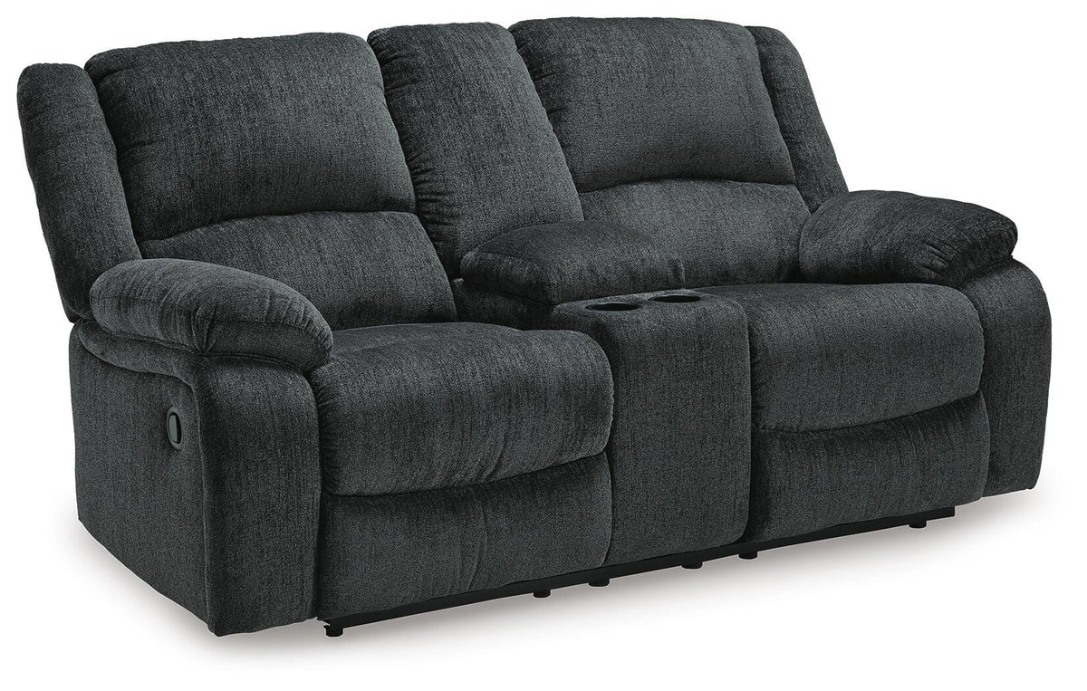 Draycoll Reclining Loveseat with Console - 7650494 - product view or room setting; only loveseat included (supplier image 10)