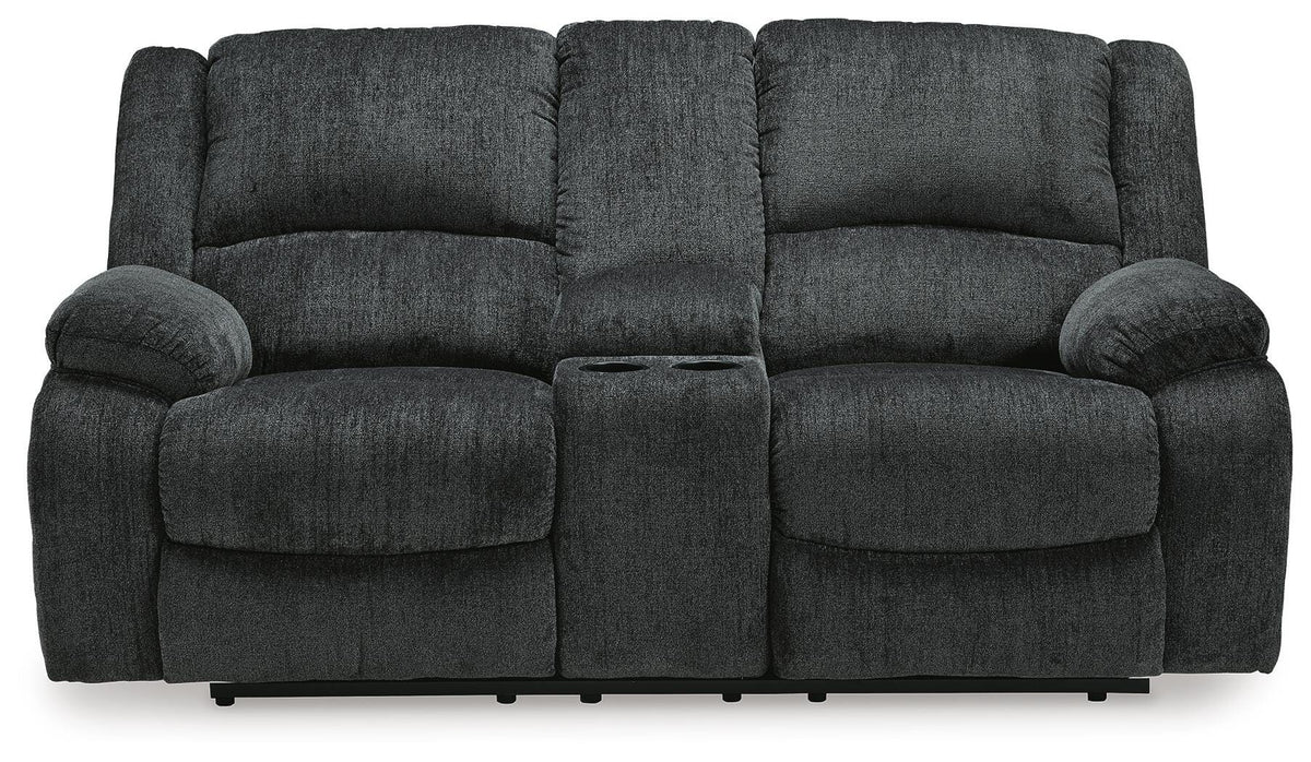 Draycoll Reclining Loveseat with Console - 7650494 - product view or room setting; only loveseat included (supplier image 8)