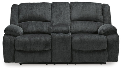 Draycoll Reclining Loveseat with Console - 7650494 - product view or room setting; only loveseat included (supplier image 8)
