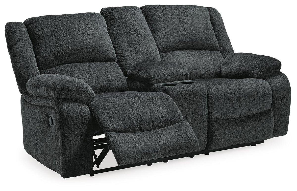 Draycoll Reclining Loveseat with Console - 7650494 - product view or room setting; only loveseat included (supplier image 12)