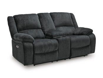 Draycoll sofa and loveseat set, Slate / Power, 7650496: original manufacturer image; only listed sofa and loveseat included. Castillo Furniture, Philadelphia.