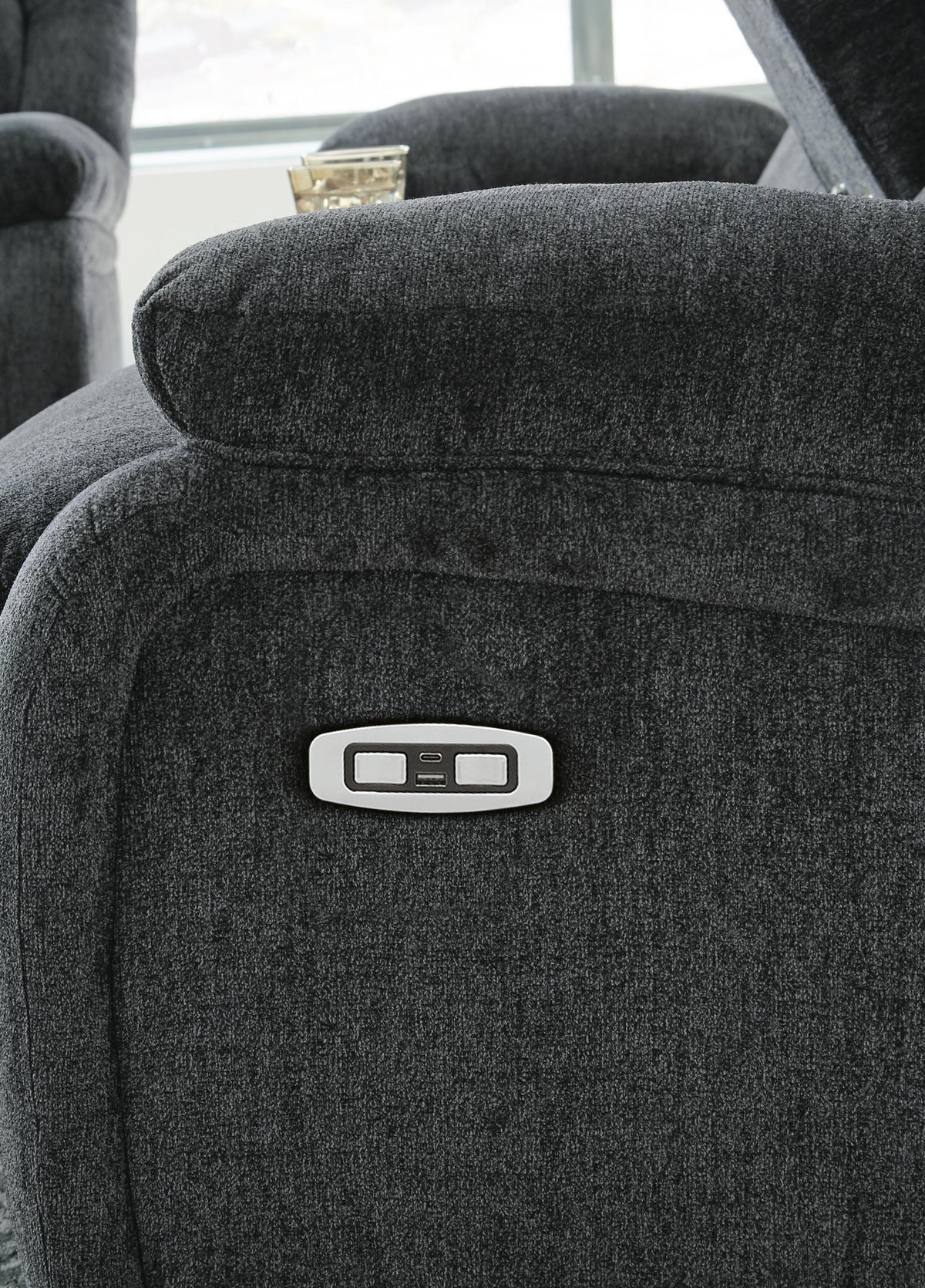 Draycoll sofa and loveseat set, Slate / Power, 76504U2: original manufacturer image; only listed sofa and loveseat included. Castillo Furniture, Philadelphia.
