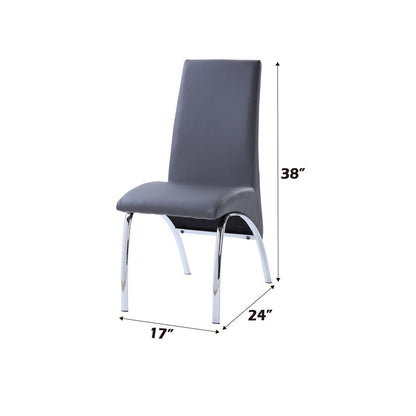 Noland - Dining Set - Gray High Gloss & Clear Glass