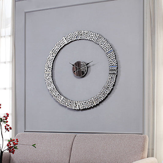 Kachina - 39" Wall Clock - Mirrored & Faux Gems