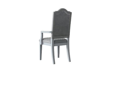 House Marchese - Arm Chair (Set of 2) - Two Tone Gray Fabric & Pearl Gray