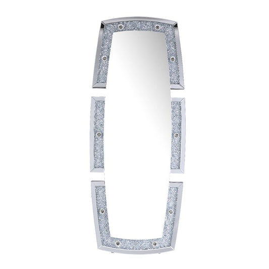 Noralie - 63" X 26" Floor Mirror With Faux Diamonds - Mirrored