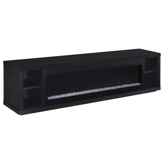 Deiter - 79" TV Stand Fireplace Media Console - Black