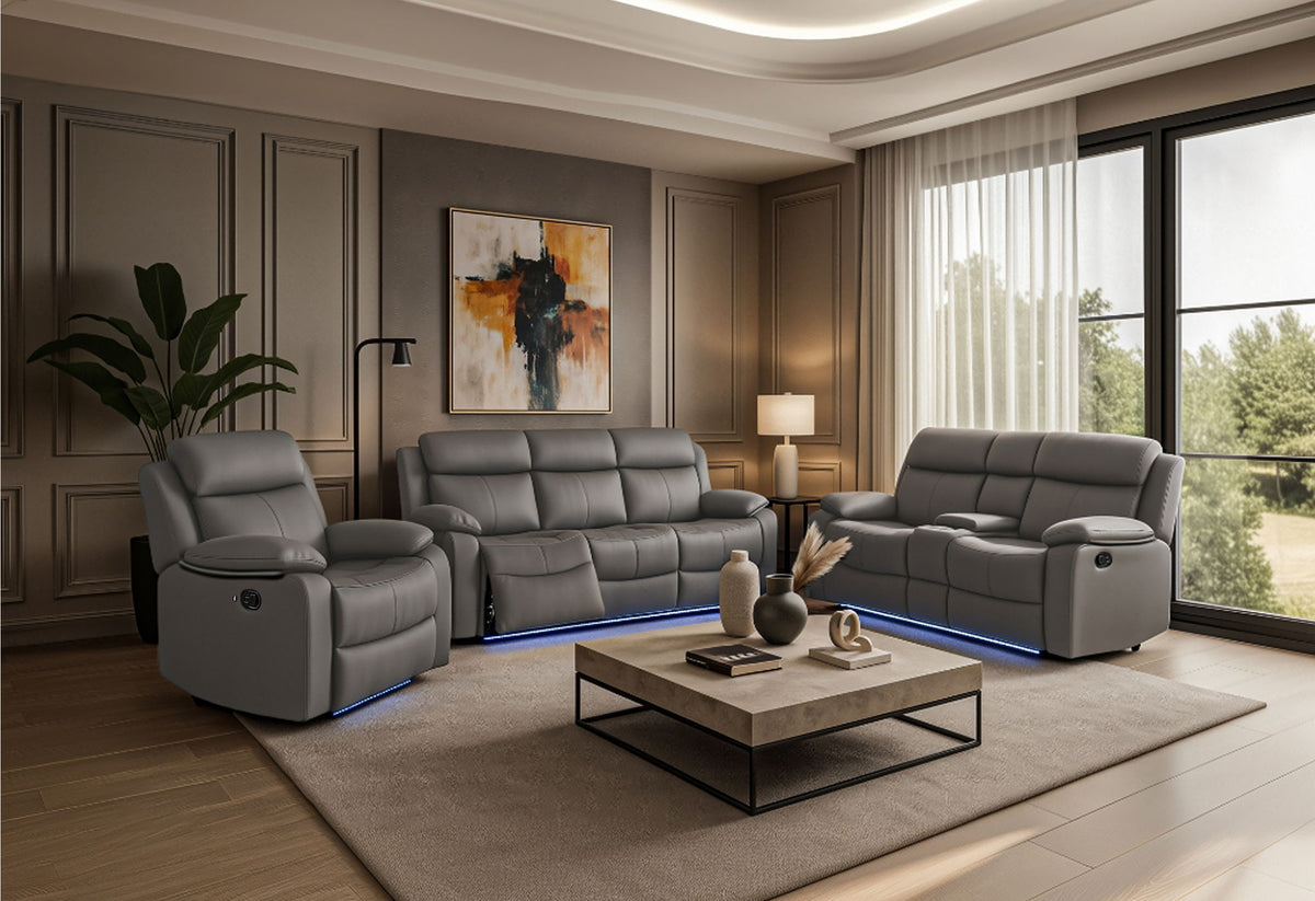 U6026 - 2 Piece Living Room Set (46A Reclining Sofa, Console Reclining Loveseat With Speaker) - Gray