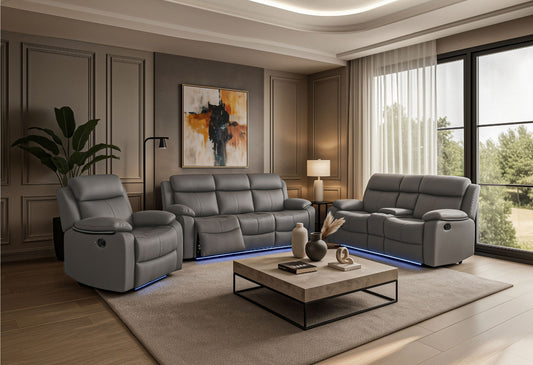 U6026 - 2 Piece Living Room Set (46A Reclining Sofa, Console Reclining Loveseat With Speaker) - Gray