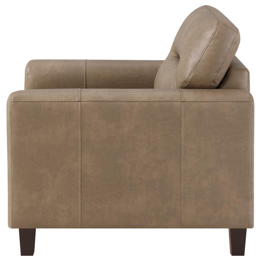 Scotland - Faux Leather Upholstered Track Arm Chair