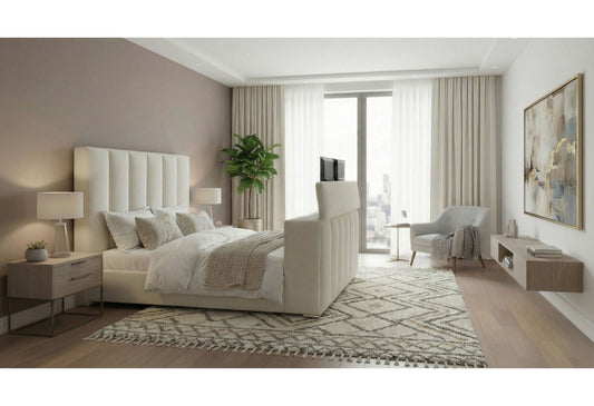 Serenity - Bed With Speaker, TV Lift And Fireplace