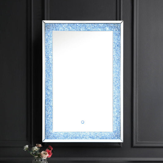 Noralie - 47" Accent Mirror With LED - Mirrored & Faux Diamonds