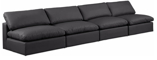 Comfy - Faux Leather Modular Armless Sofa 4 Seats