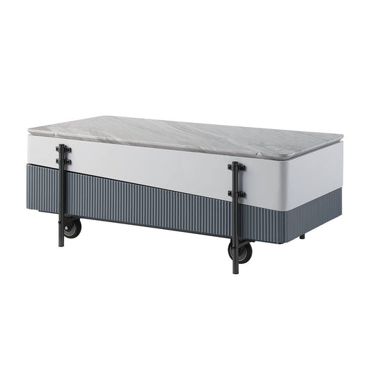 Wilkins - Coffee Table With Lift Top - Gray & White High Gloss