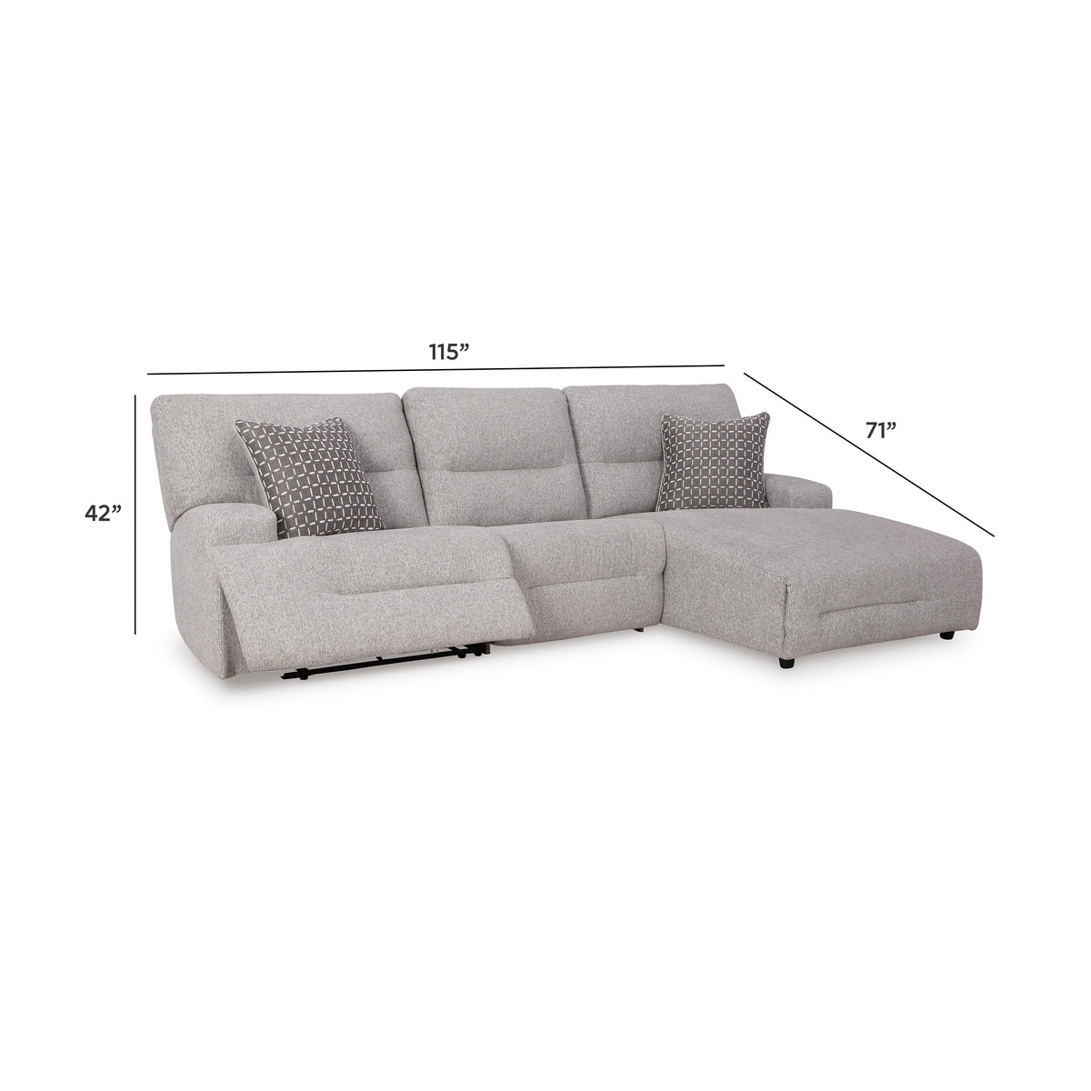 Acklen Place Sectional - 93605S6 - approximate manufacturer dimensions (supplier image 67)