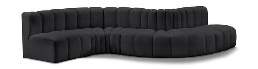 Arc - Faux Leather 6 Piece Curved Modular Sofa