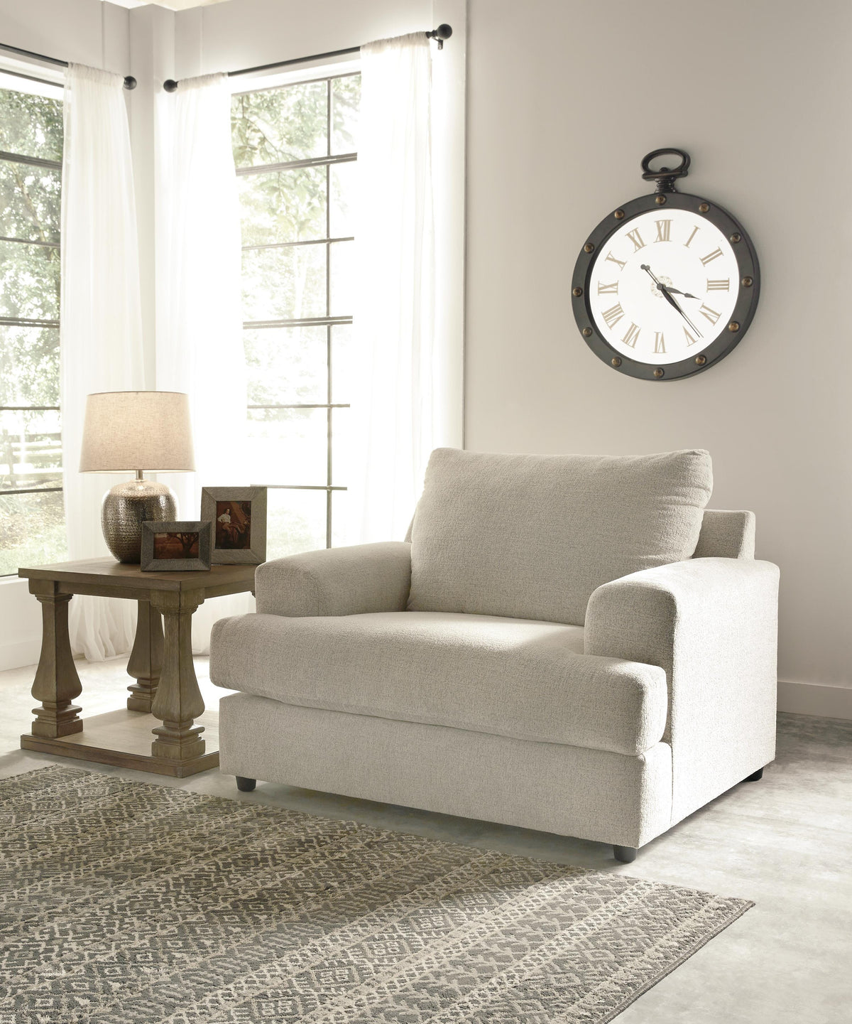 Soletren Chair and Ottoman - 95104U1 - product view or room setting; complete kit and included component views (supplier image 2)