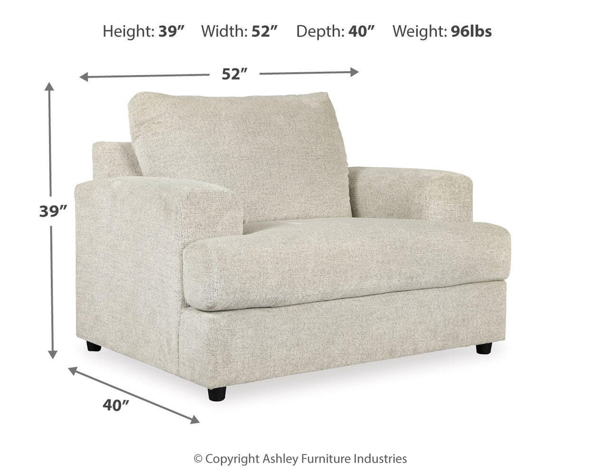 Soletren Chair and Ottoman - 95104U1 - approximate manufacturer dimensions (supplier image 6)