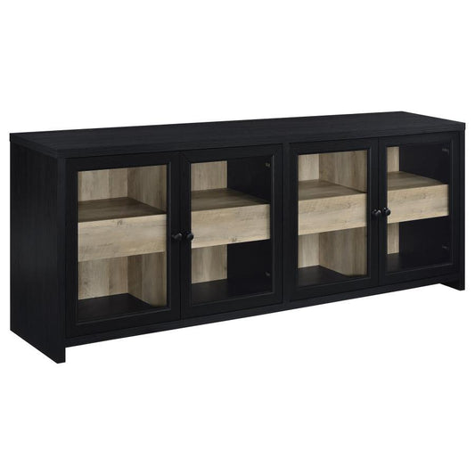 Denison - 79" 4-Door TV Stand Media Console - Black