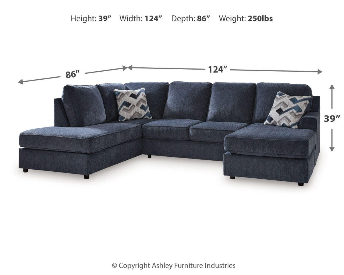 Albar Place 2-Piece Sectional - 95302S2 - approximate manufacturer dimensions (supplier image 5)
